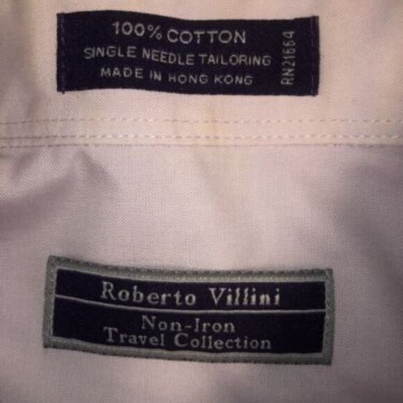 Roberto Villini Mens Large Button Up Dress Shirt Pink Travel Collection Cotton - Picture 2 of 8